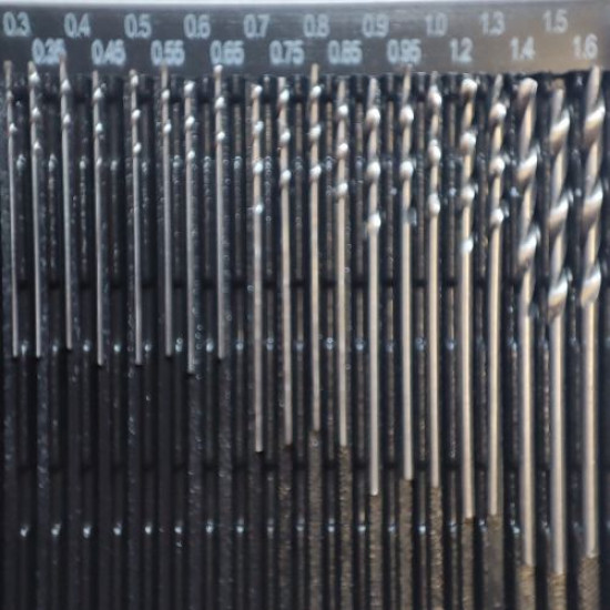 Poranteräsarja, 20 kpl, HSS, 0,3mm - 1,6mm, esim. suuttimille