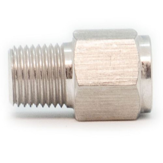 Adapterilitin, M10x1 sisäkierre -> 1/8"NPT ulkokierre, mm. Bosch paineanturiin