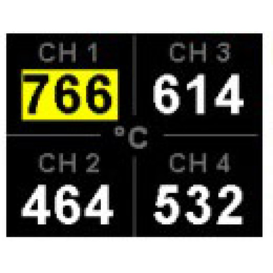 MGL Avionics TC-4, värinäytöllä 4-kanavainen lämpömittari