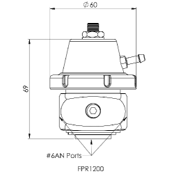 Turbosmart FPR2000 polttoaineen paineensäädin -AN8, musta