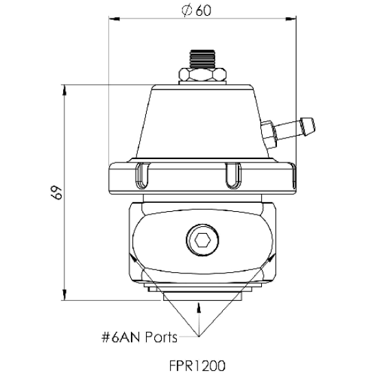 Turbosmart FPR2000 polttoaineen paineensäädin -AN8, musta