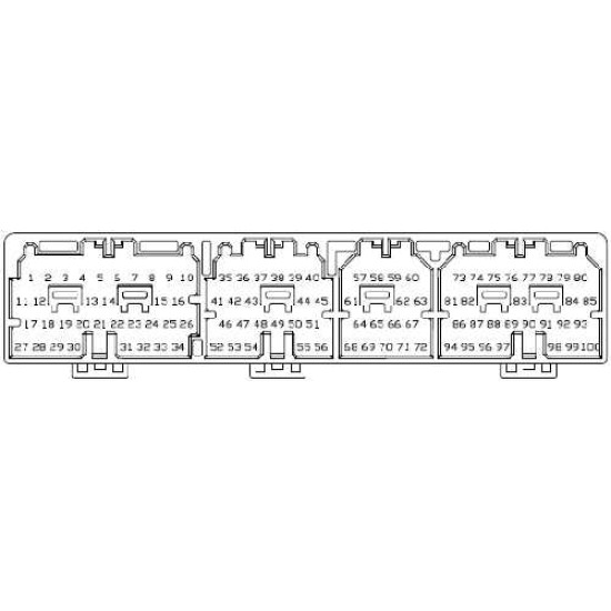 ECU liitin, 100 pinniä, mm. 1JZGTE Soarer JZZ30, Mark II JZX90, Chaser JZX100