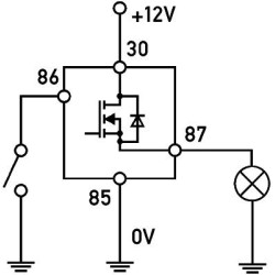 Rele, Hella Solid State Relay 12V, puolijohderele, IP67