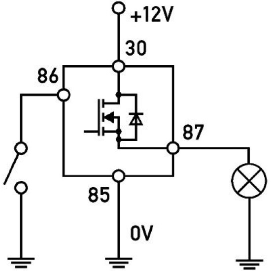 Rele, Hella Solid State Relay 12V, puolijohderele, IP67